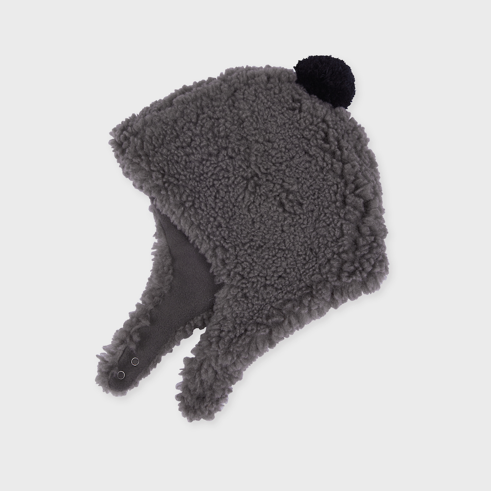 pompom hat grey